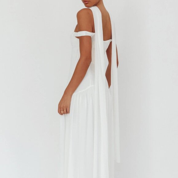 Selfie Leslie Angel Biba Drop Waist Maxi Dress - White - Picture 3 of 7